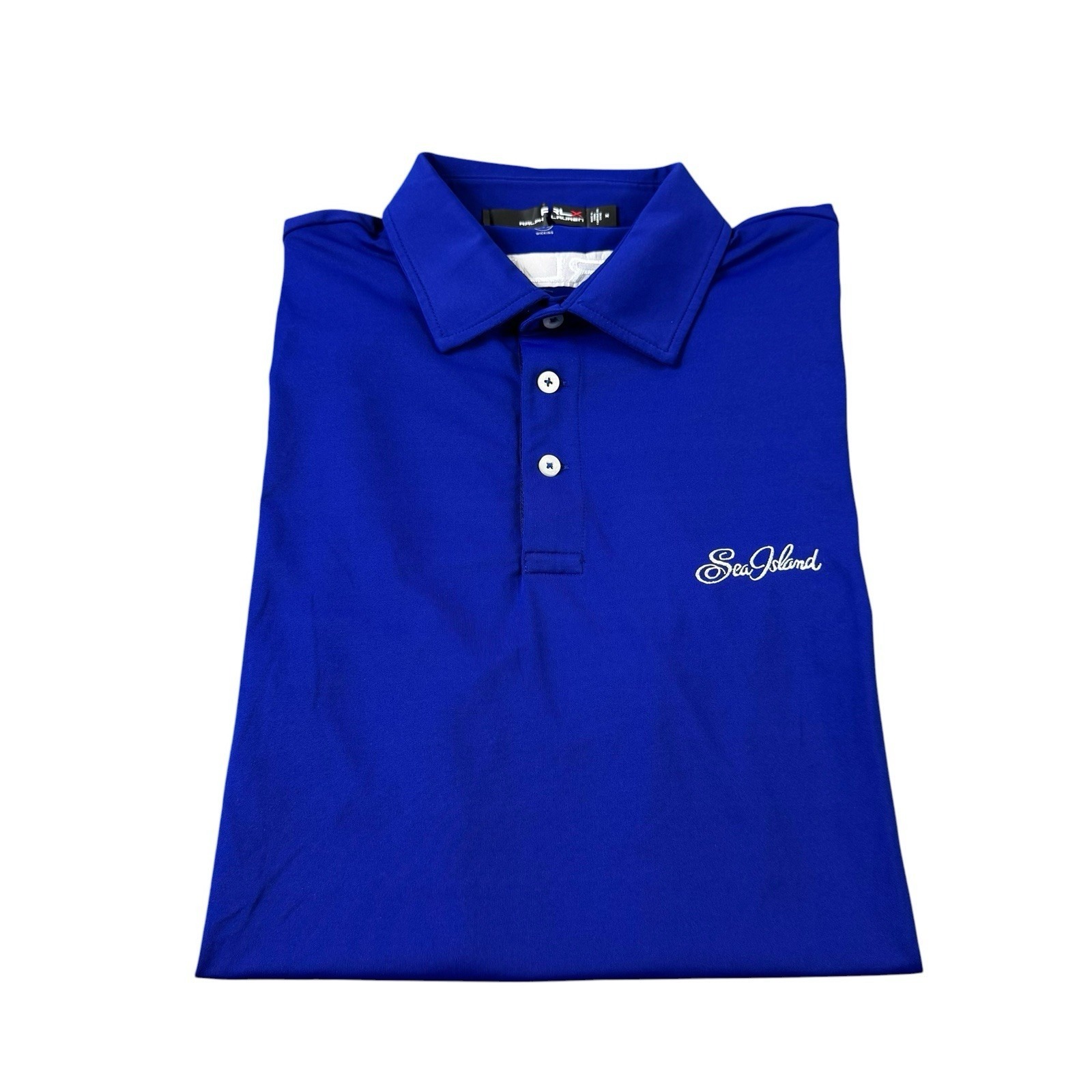 Rlx Ralph Lauren Ink Blue Sea Island Tour Golf Polo Size M